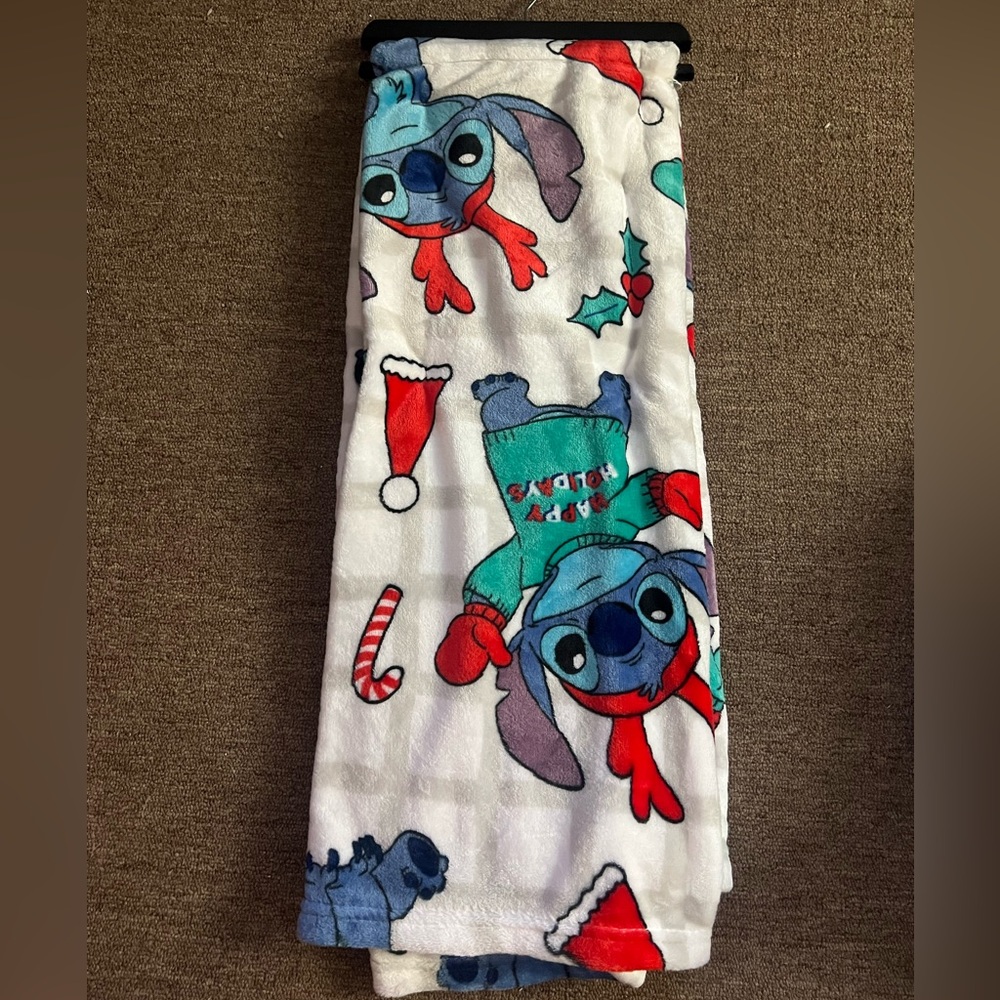 Disney Stitch Holiday throw blanket NWT